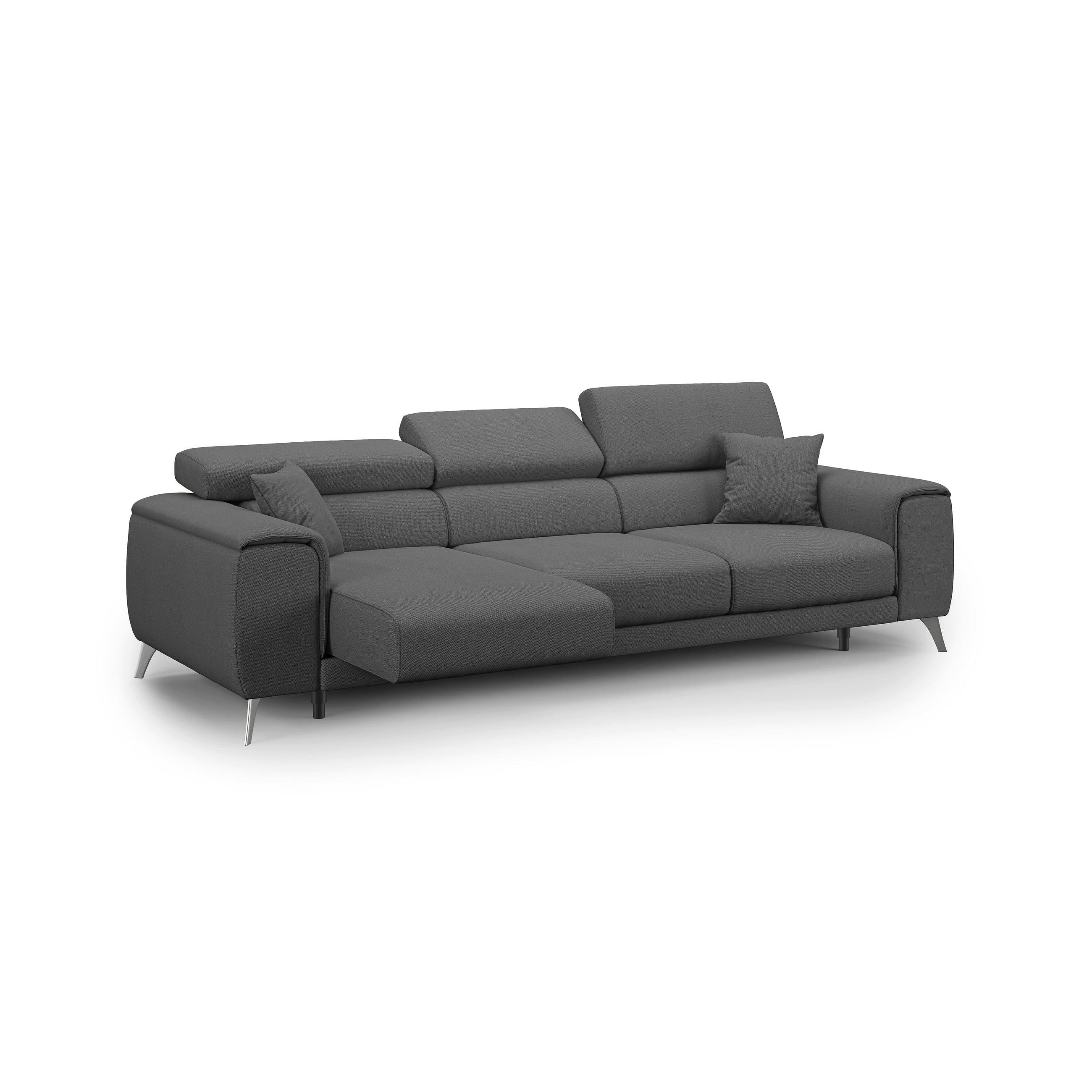 LINEARSOFA Fusion - Anthrazit, Textil (260/74/102cm) - Divani.store