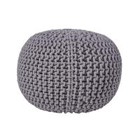 STRICK-POUF grau, 40/40/35 cm - Grau, Textil (40/35/40cm) - Homescapes
