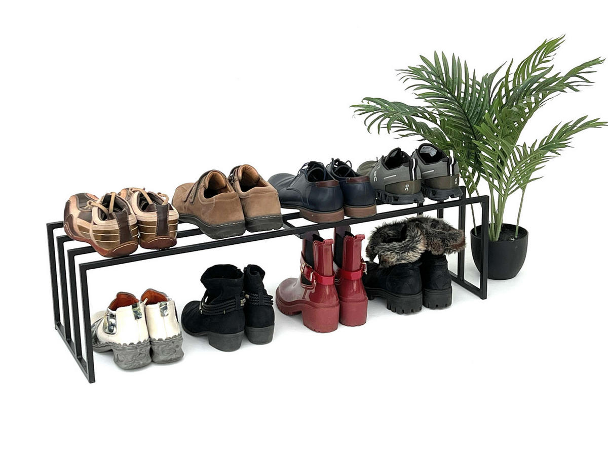 SCHUHREGAL Metall Schwarz 1 Ebene - Schwarz, Metall (92.5/24.5/30cm) - DanDiBo