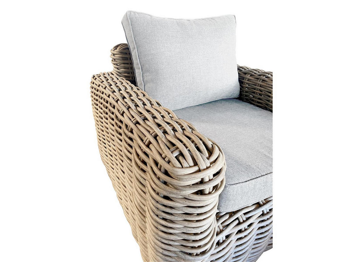 GARTENLOUNGE-SET Merando Beige Polyrattan für 5 Personen - Braun, Naturmaterialien - Green Spirit
