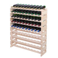 WEINREGAL VINOTECA FLEX PRO HxBxT 121x103x28cm 90 Flaschen auf 9 Ebene Natur unbehandelt - Naturfarben, Holz (103/121/28cm) - PROREGAL