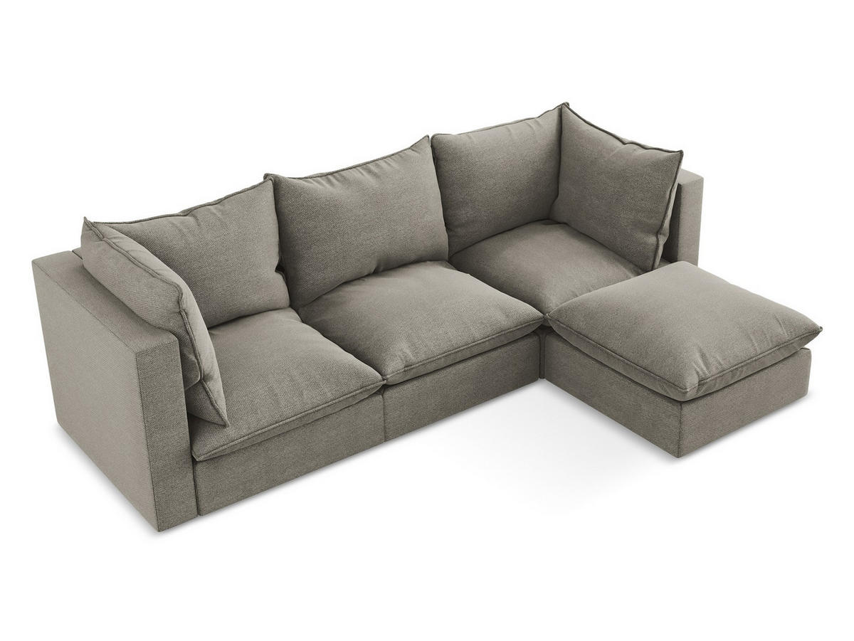 SOFAELEMENT Samt Stoff Grün - Schwarz/Olivgrün, Holzwerkstoff/Kunststoff (90/77/90cm) - Makamii