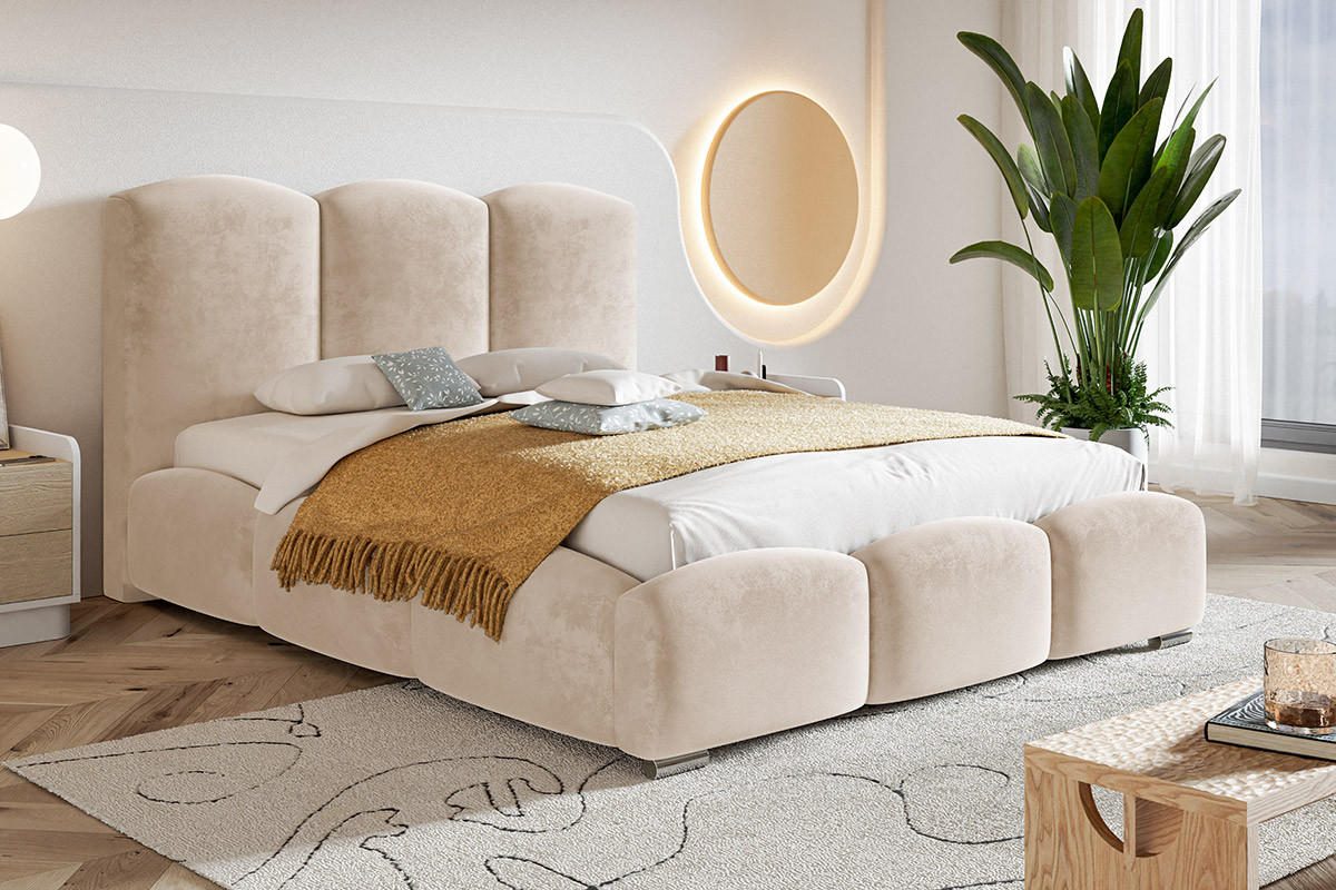 BETT Hellbeige BEN 14 Modern 180x200 cm - Beige, Textil (180/200cm) - Sepro Meble