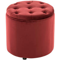 SITZWÜRFEL Samt Rot - Rot/Schwarz, Kunststoff/Textil (44/42/44cm) - CLP