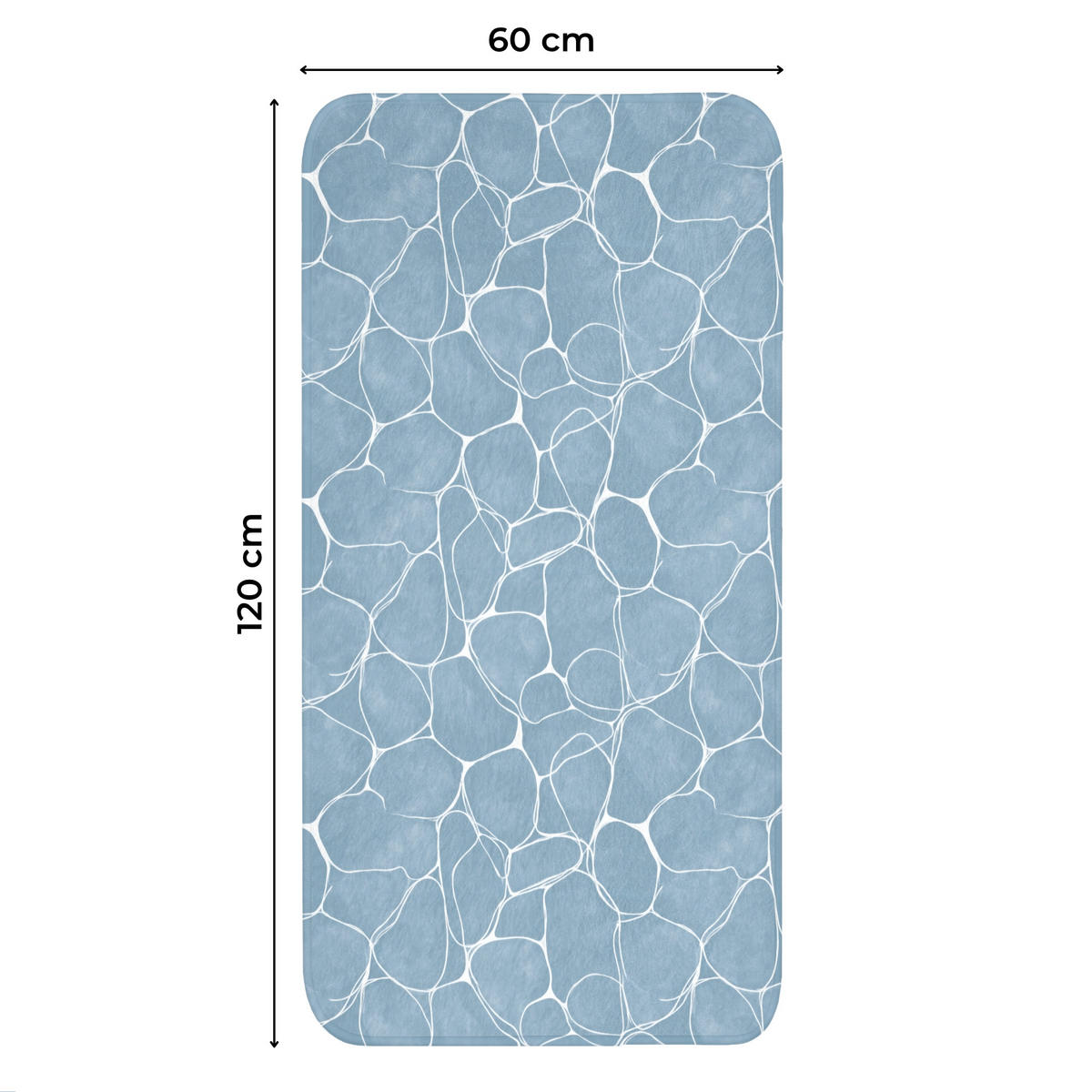 WC PŘEDLOŽKA Organic - vzor - modrá 60x120 cm - světle modrá, textil/plast (60/1cm) - OnlyWow