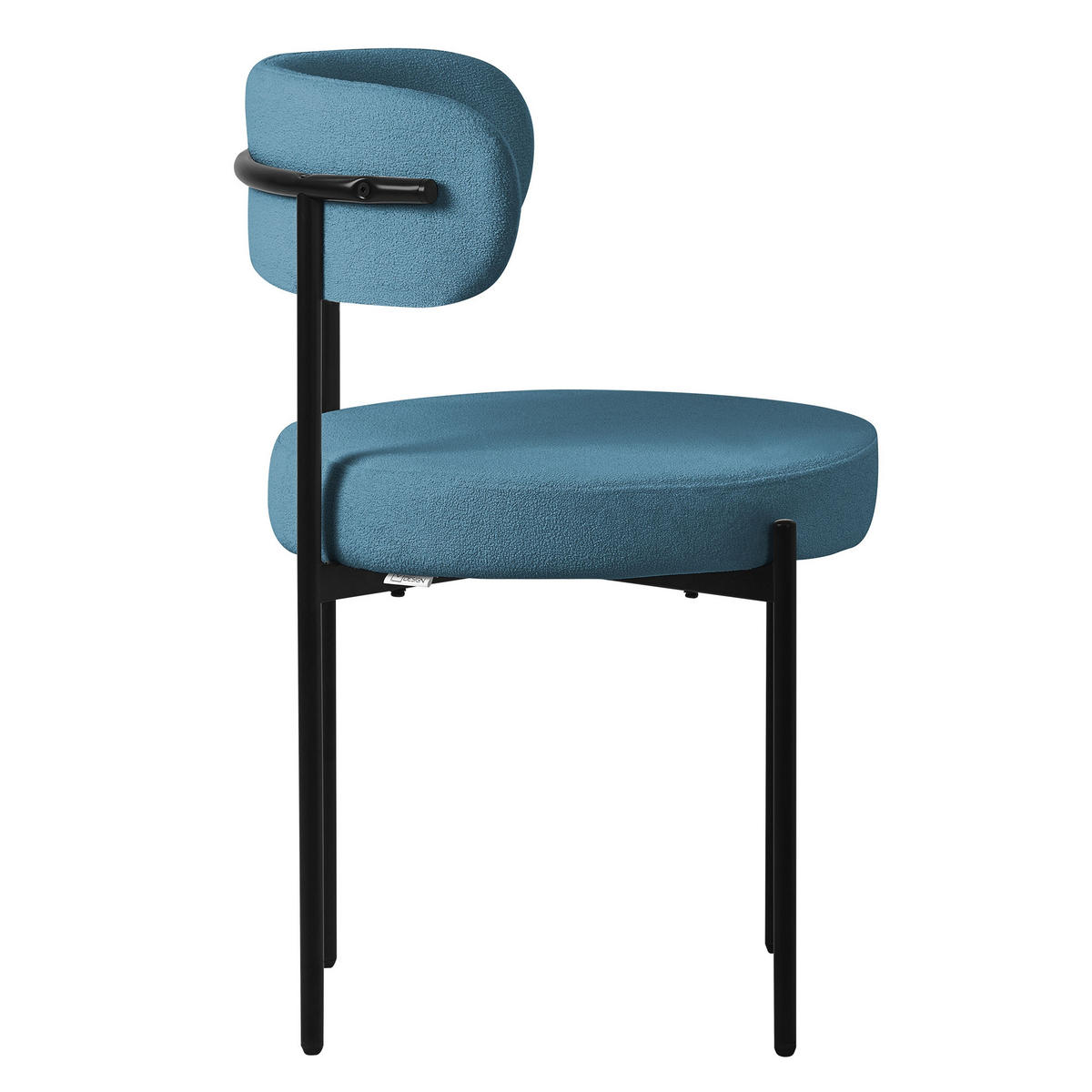 ESSZIMMERSTUHL 6er Set Teddystoff blau - Blau, Metall (53/78/50cm) - ML-DESIGN