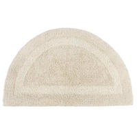 BADEMATTE halbrund 50/80 cm, 100% Baumwolle, wendbar - Creme, Textil (50/80cm) - Homescapes