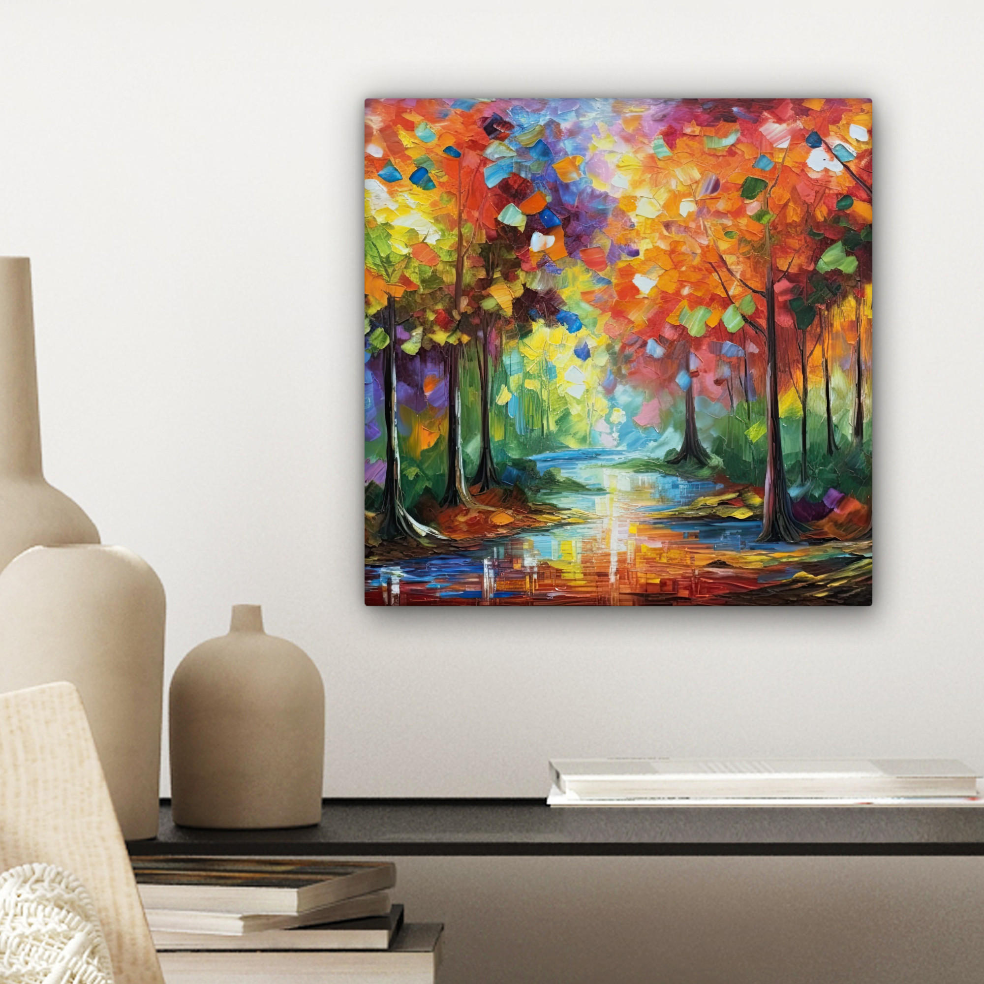 LEINWANDBILD Landschaft - Wald - Farben - Natur 20x20 cm - Multicolor, Textil (20/20cm) - MuchoWow
