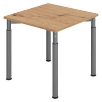 SCHREIBTISCH Serie-Y 80/80/74 cm in Wildeiche/Graphitfarben - Wildeiche/Graphitfarben, Holzwerkstoff (80/80/74cm) - bümö