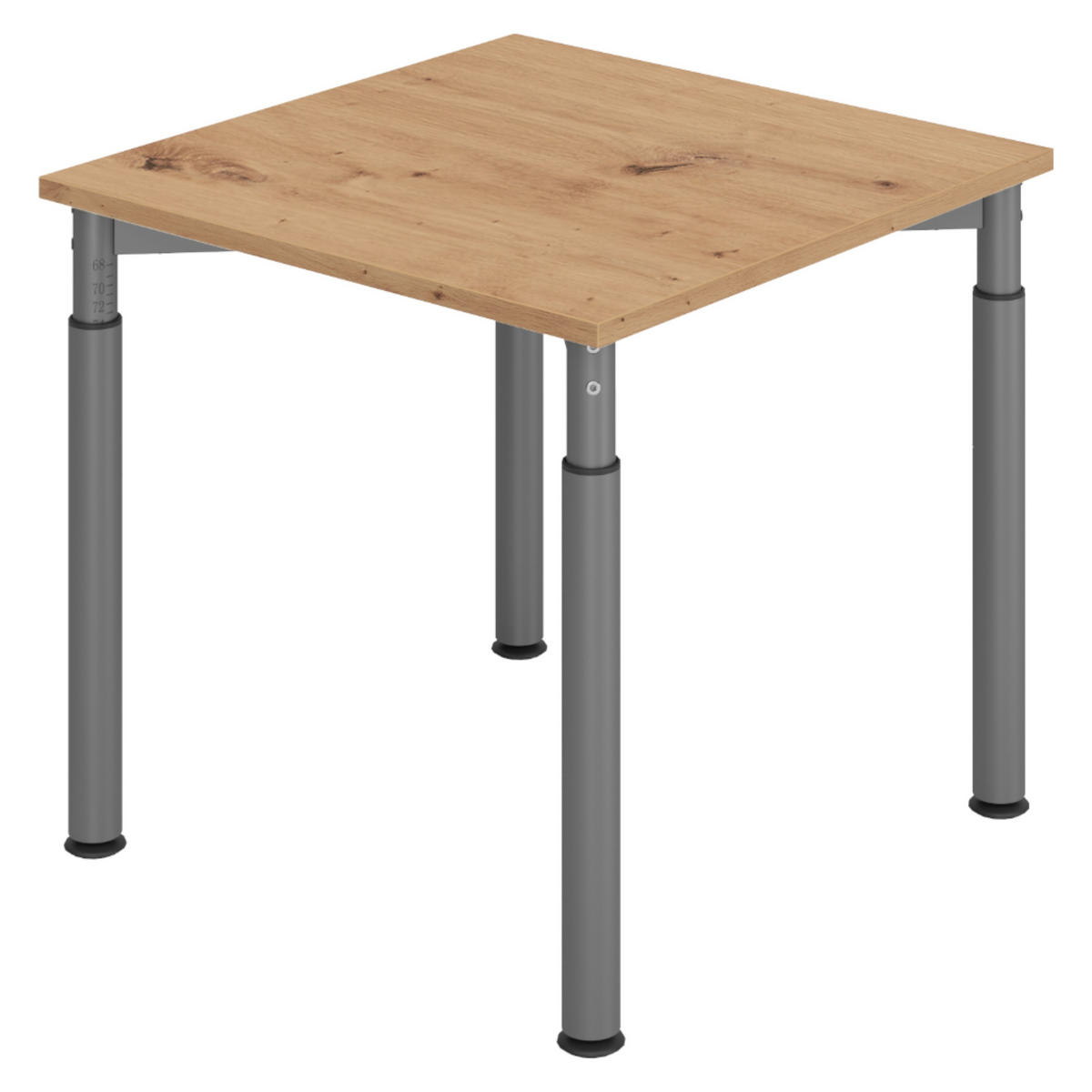 SCHREIBTISCH Serie-Y 80/80/74 cm in Wildeiche/Graphitfarben - Wildeiche/Graphitfarben, Holzwerkstoff (80/80/74cm) - bümö