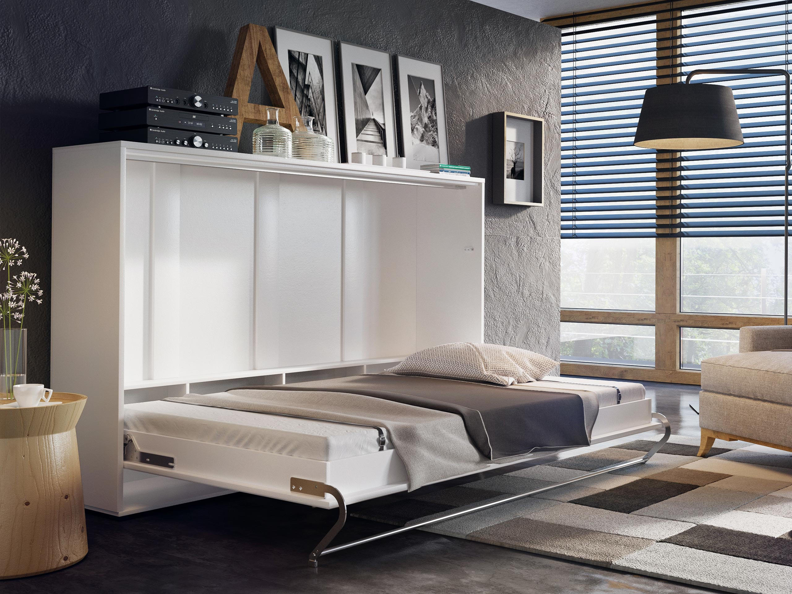 SCHRANKBETT Concept Pro II Horizontal - Weiß, Holzwerkstoff (140/200cm) - MIRJAN24