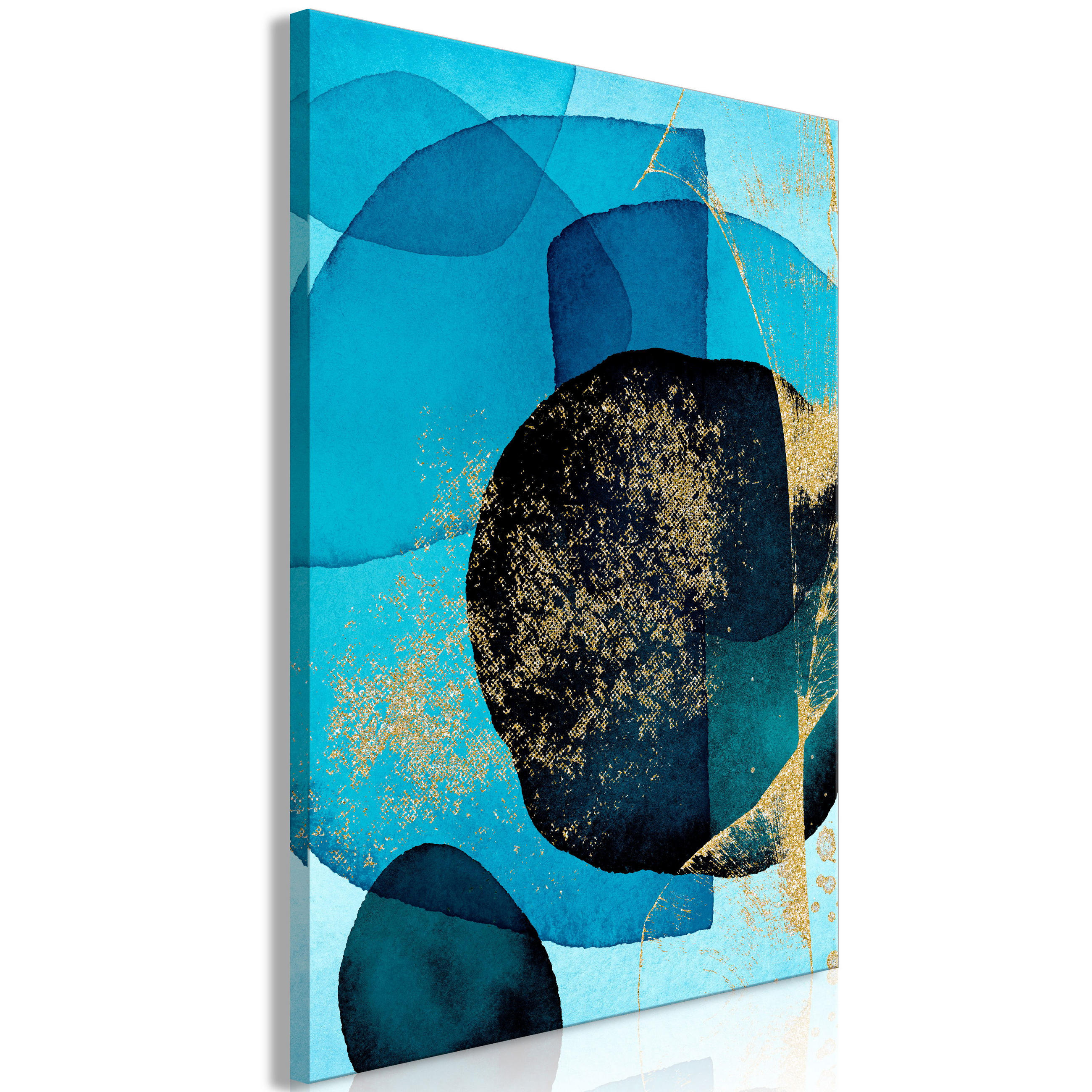 KUNSTDRUCK Blau 40/60 cm - Blau/Goldfarben, Textil (40/60cm) - KUNSTLOFT