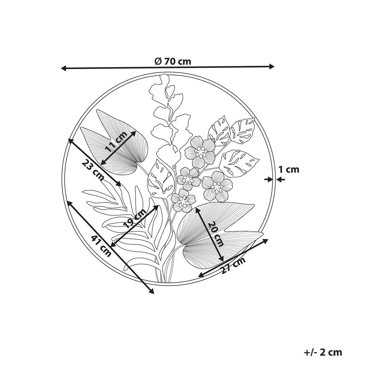WANDDEKORATION Metall gold/grün Dubnium - Grün, Metall (70/70/5cm) - Beliani
