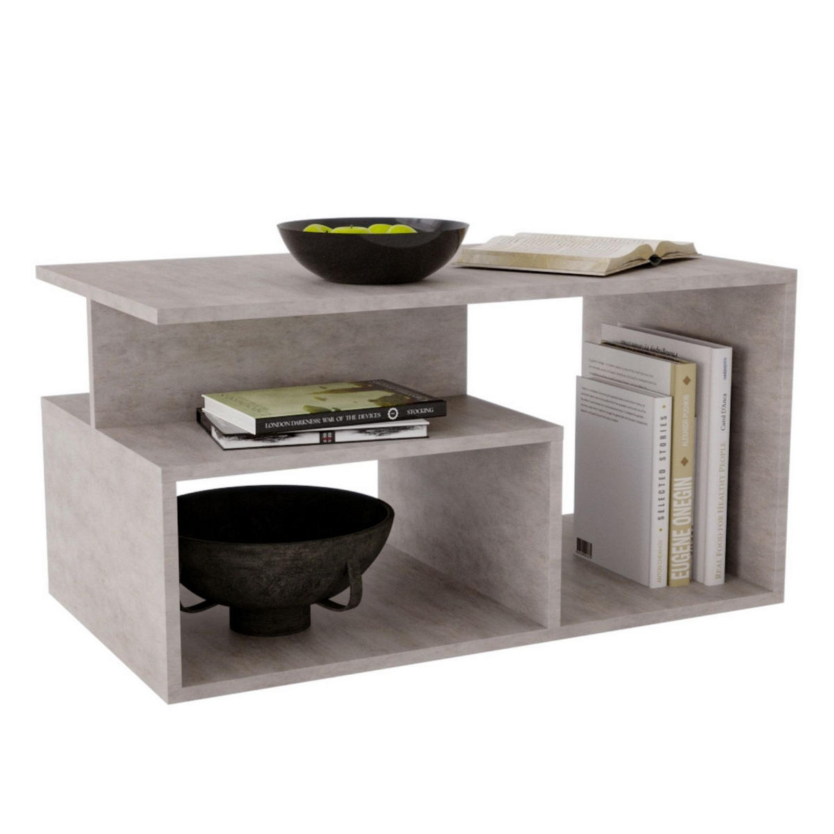 COUCHTISCH Holzwerkstoff rechteckig stabil Beton-Grau 44/50/90cm - Grau, Holzwerkstoff (50/90/44cm) - CraftPAK
