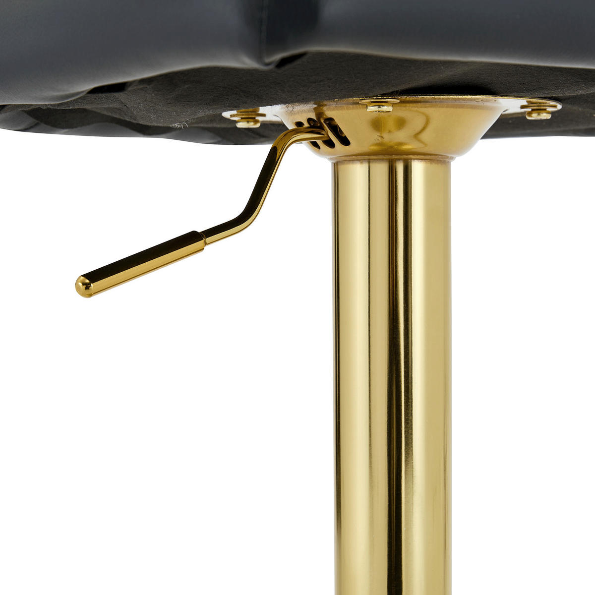 BARHOCKER 2er-Set Schwarz & Gold Höhenverstellbar 360° Drehbar mit Rückenlehne und Fußstütze - Goldfarben, Metall (52/93/45cm) - PANGIVO