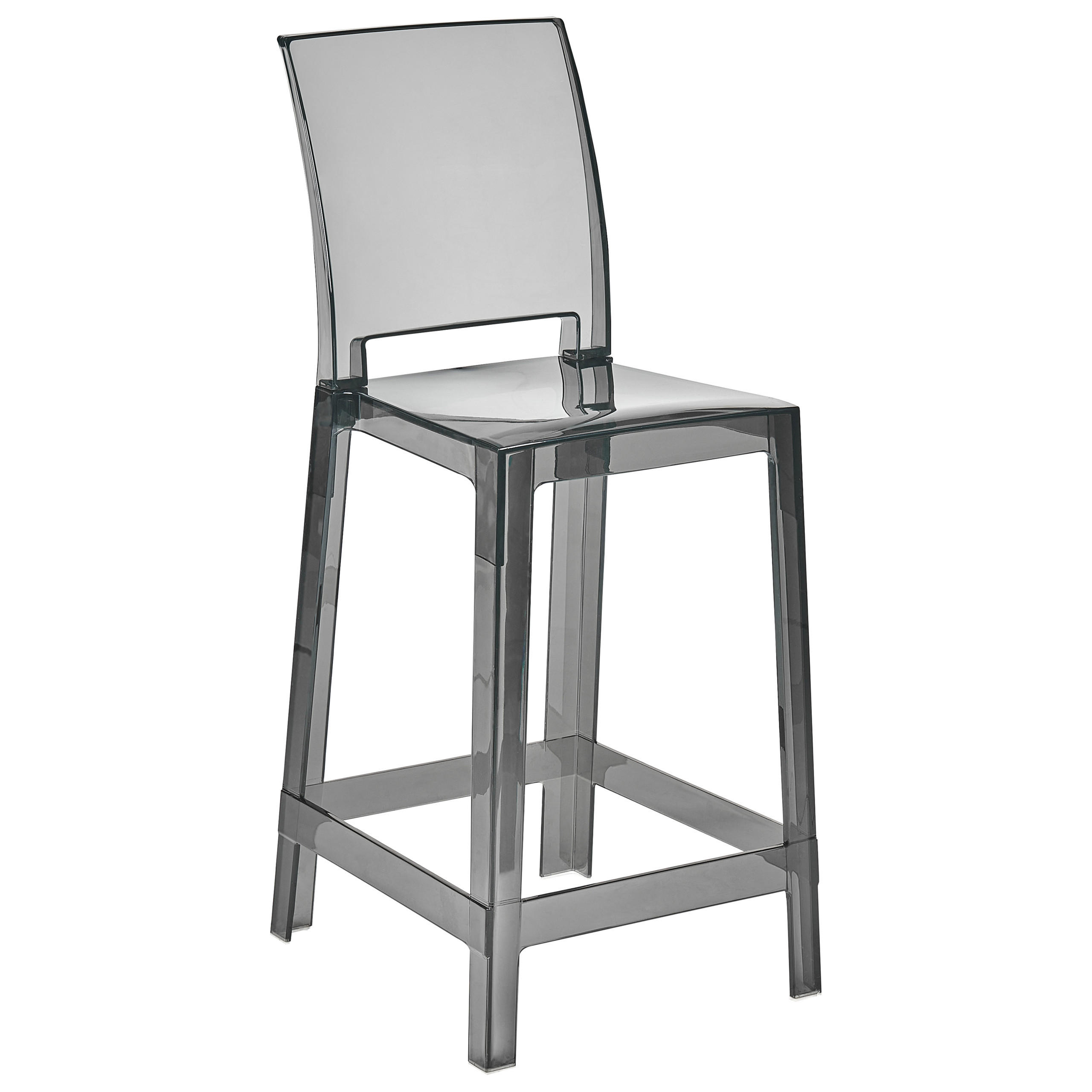 BARSTUHL 2er-Set Kunststoff transparent/schwarz Wellington - Transparent/Schwarz, Kunststoff (41/99/48cm) - Beliani