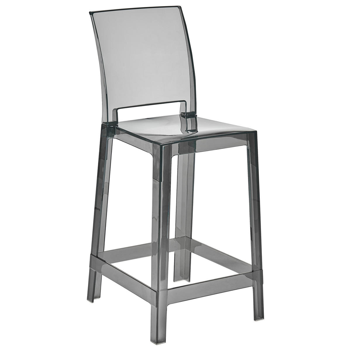 BARSTUHL 2er-Set Kunststoff transparent/schwarz Wellington - Transparent/Schwarz, Kunststoff (41/99/48cm) - Beliani