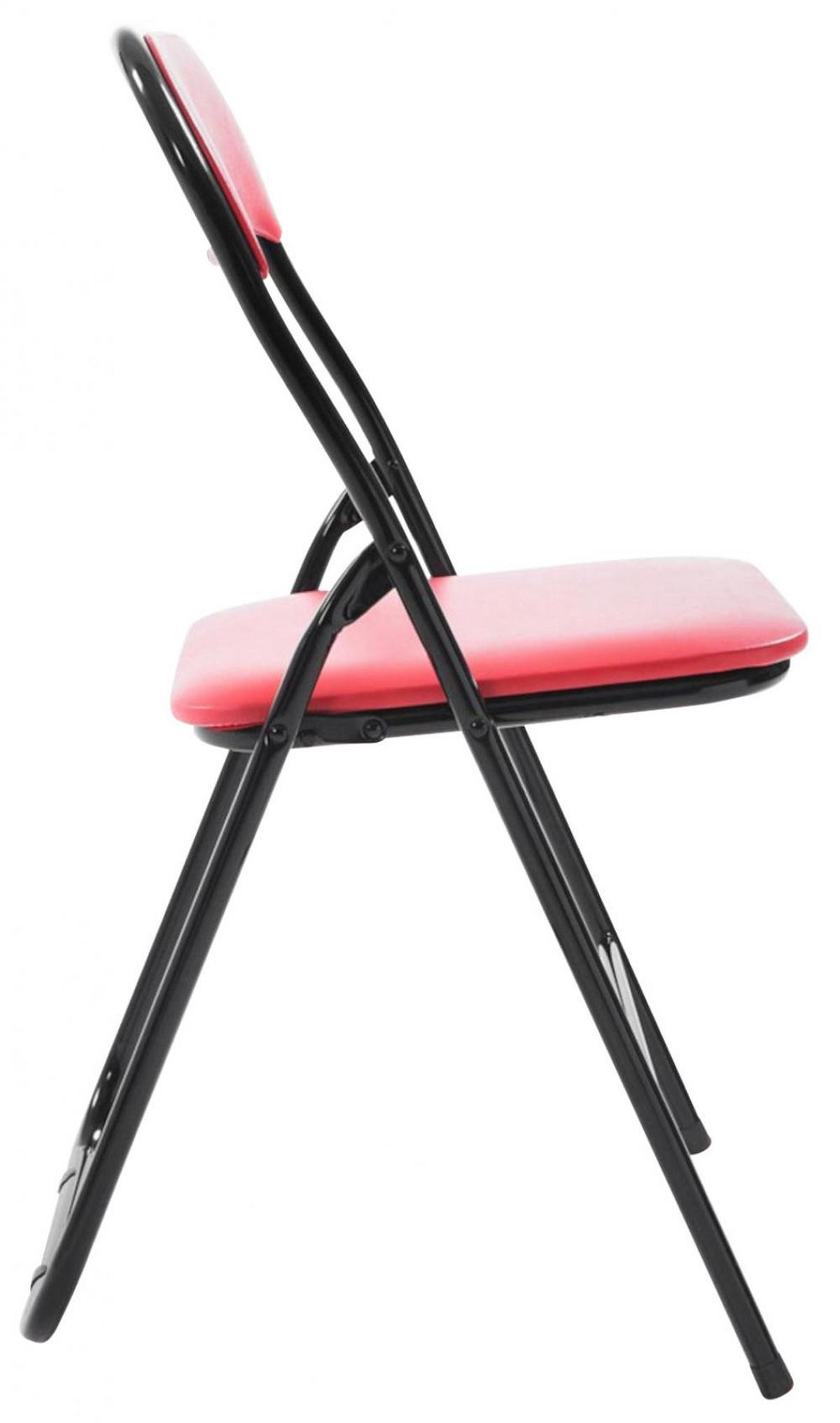 KLAPPSTUHL 2er Set Kunststoff rot/schwarz - Rot/Schwarz, Kunststoff/Textil (45/78/45cm) - CLP