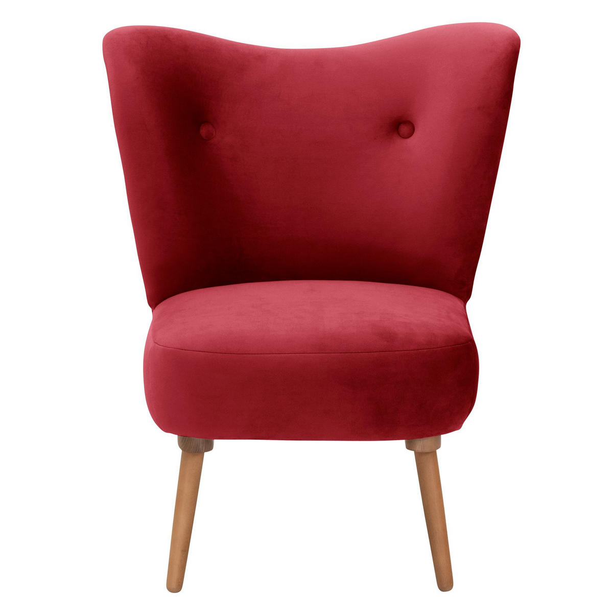 COCKTAILSESSEL Kayra Samtvelours rot - Rot, Kunststoff (72/90/74cm) - 58aufmkessel