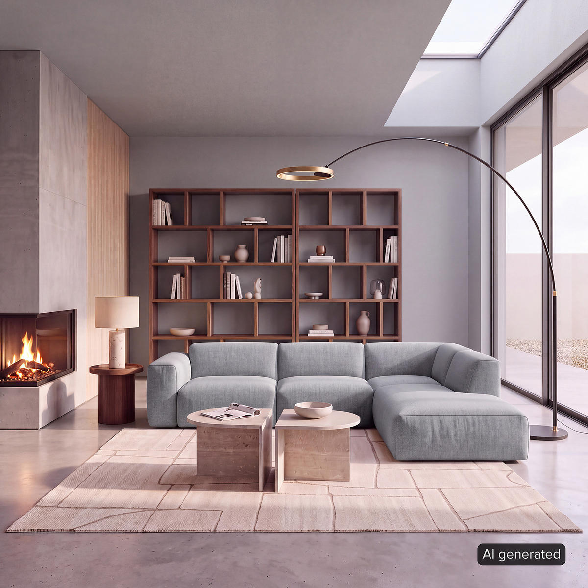 3-SITZER ECKSOFA mit Recamiere - Hellgrau/Schwarz, Kunststoff/Textil (295/231cm) - home24