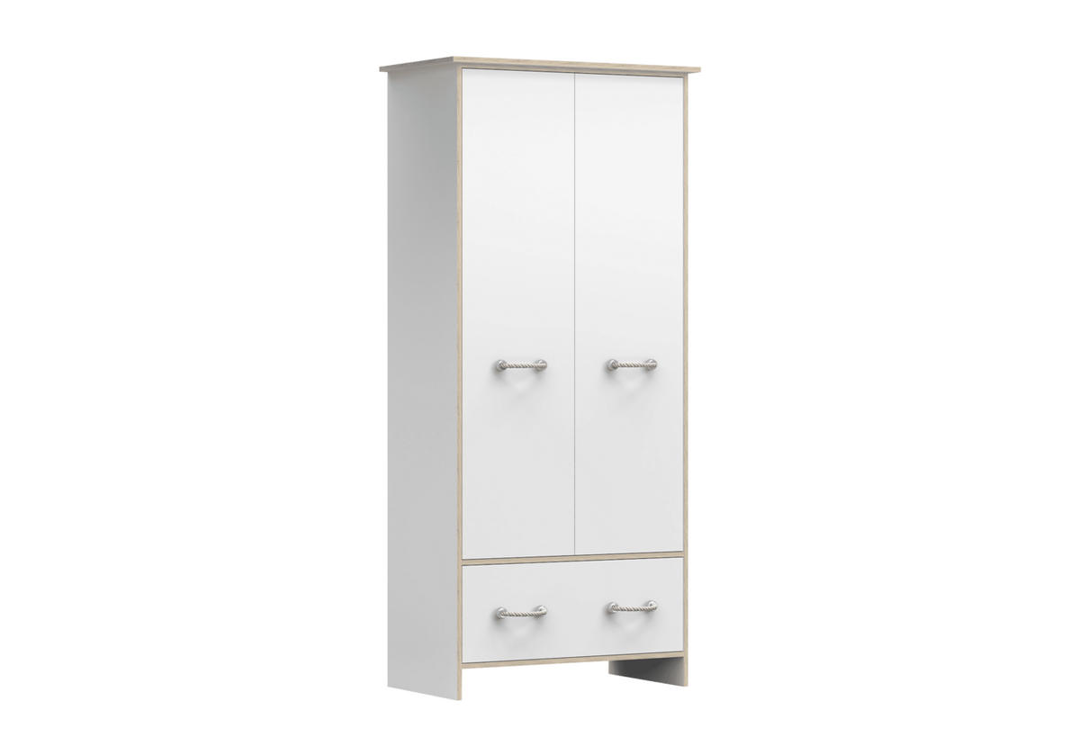 DREHTÜRENSCHRANK - Schrank Perseus 2D - Weiß, Holzwerkstoff (90/200/50cm) - Möblo
