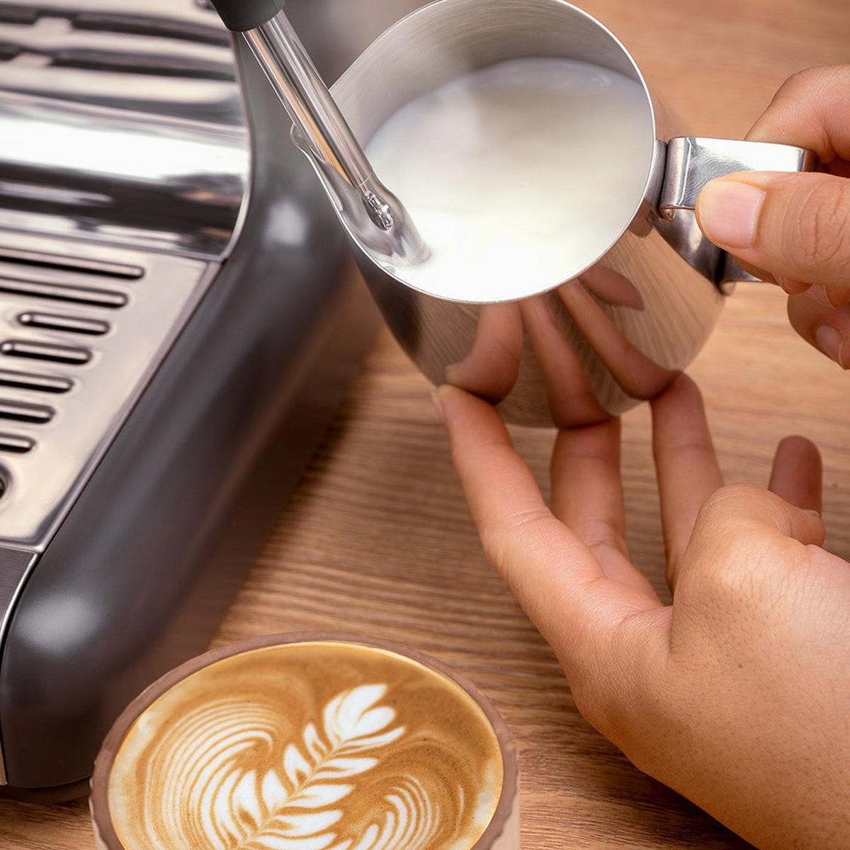 ESPRESSOMASCHINE Barista Pro mit Dual Boiler, 20 Bar und Siebträger-Komplettset - Silberfarben, Metall (40/41/40cm) - Korfee