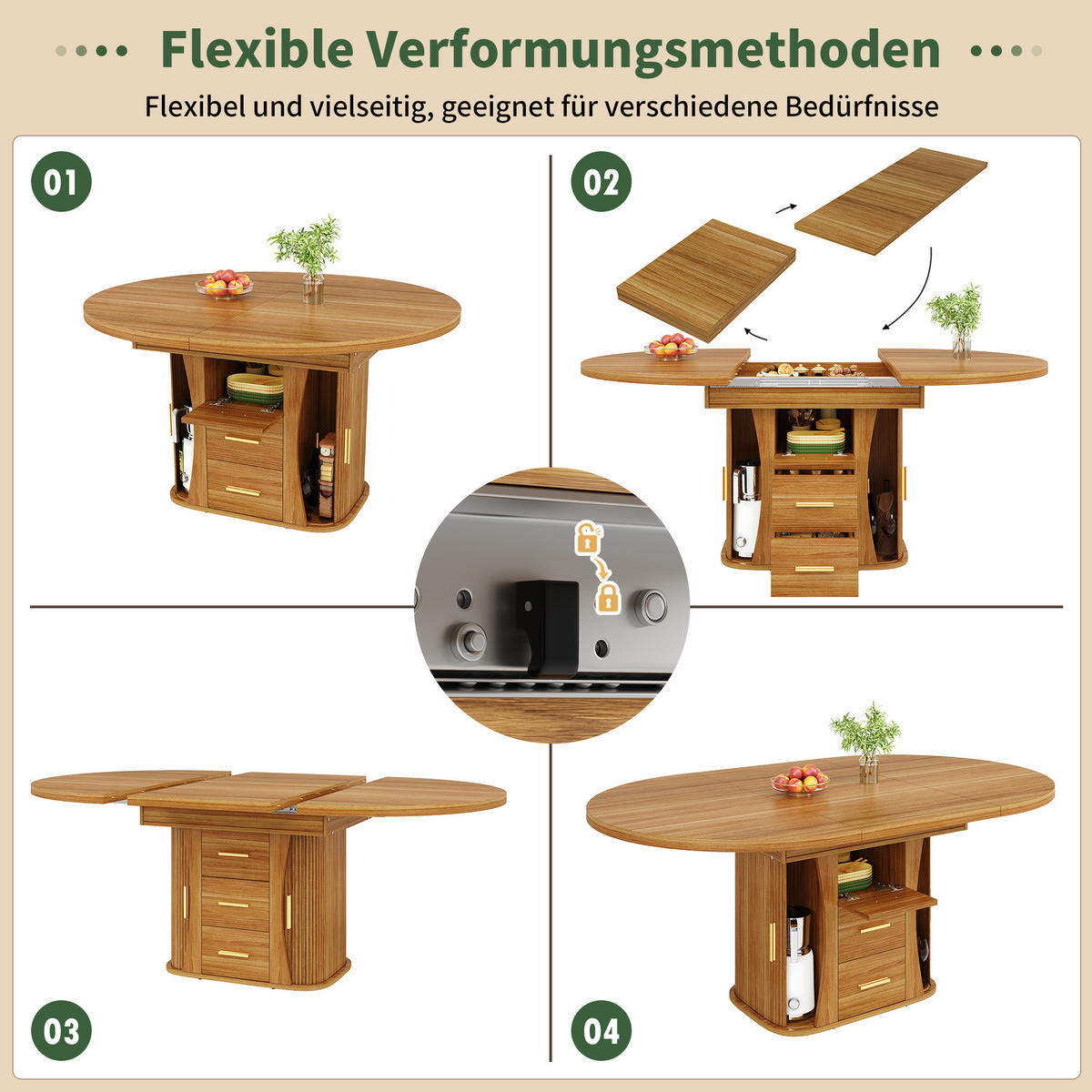 AUSZIEHTISCH Walnussfarben 118-158/118/77 cm - Walnussfarben, Holz (118/118/77cm) - PANGIVO