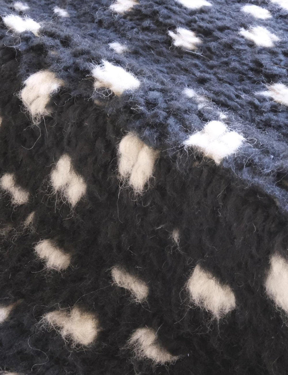 BERBERTEPPICH Design Wolle 191x 211 cm - Schwarz, Naturmaterialien (191/211cm) - AFK Living