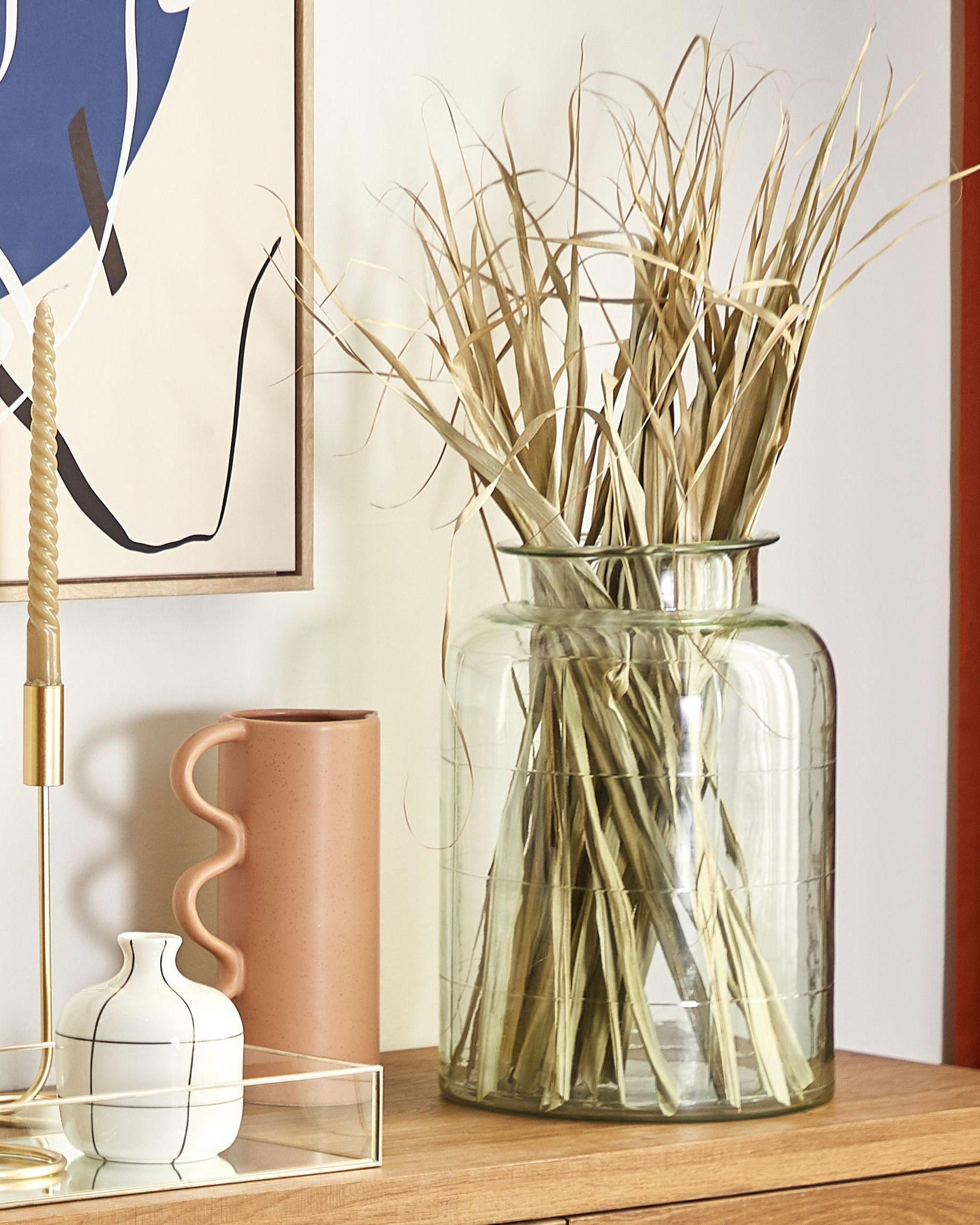 BLUMENVASE Glas grün Vindaloo - Grün, Glas (35cm) - Beliani