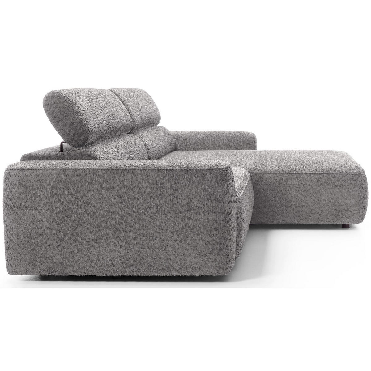 ROHOVÁ pohovka Fando s elektricky výsuvným sedákem, světle šedý ženil - černá/světle šedá, textil/plast (182/252cm) - Selsey