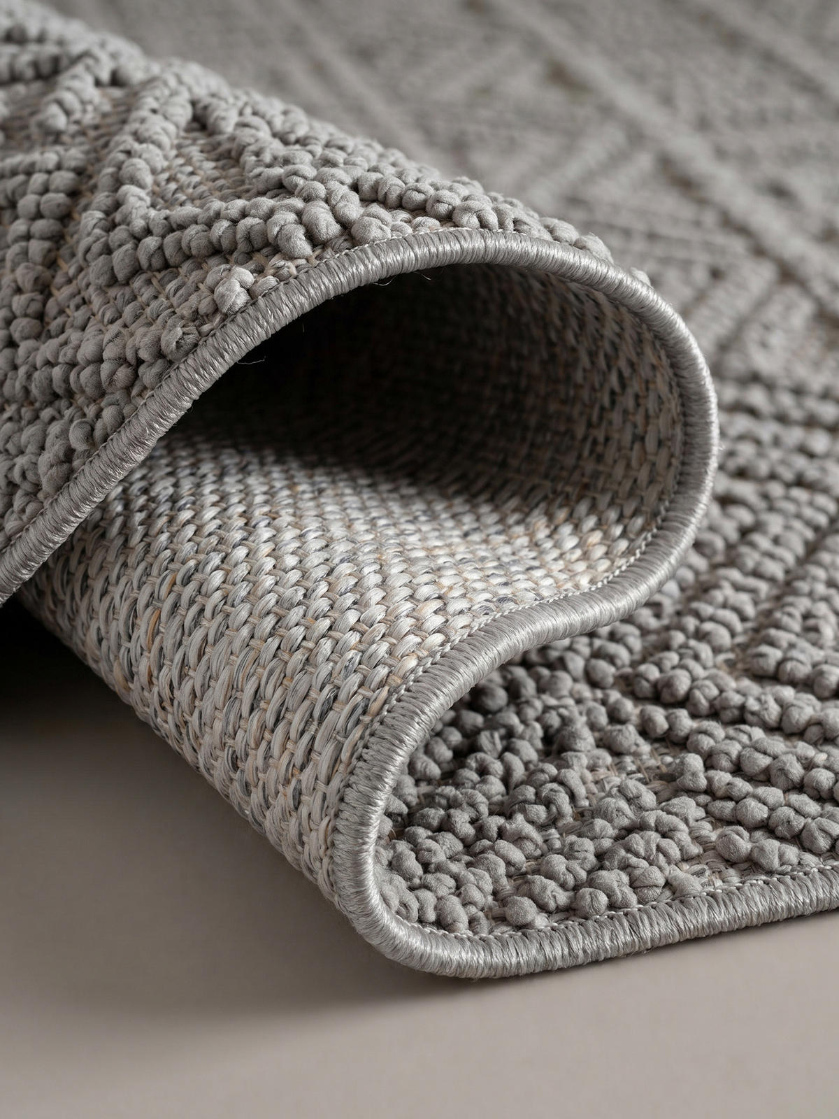 TEPPICH Flachgewebe LANGAU in Silber, mit Ethno-Streifen, 80 x 250 cm - Silberfarben, Textil (80/250cm) - KADIMA DESIGN