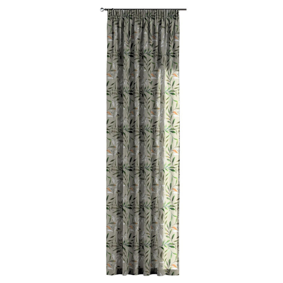 VORHANG Eden grau und grün, 130x245 cm - Grau, Textil (130/245cm) - Dekoria