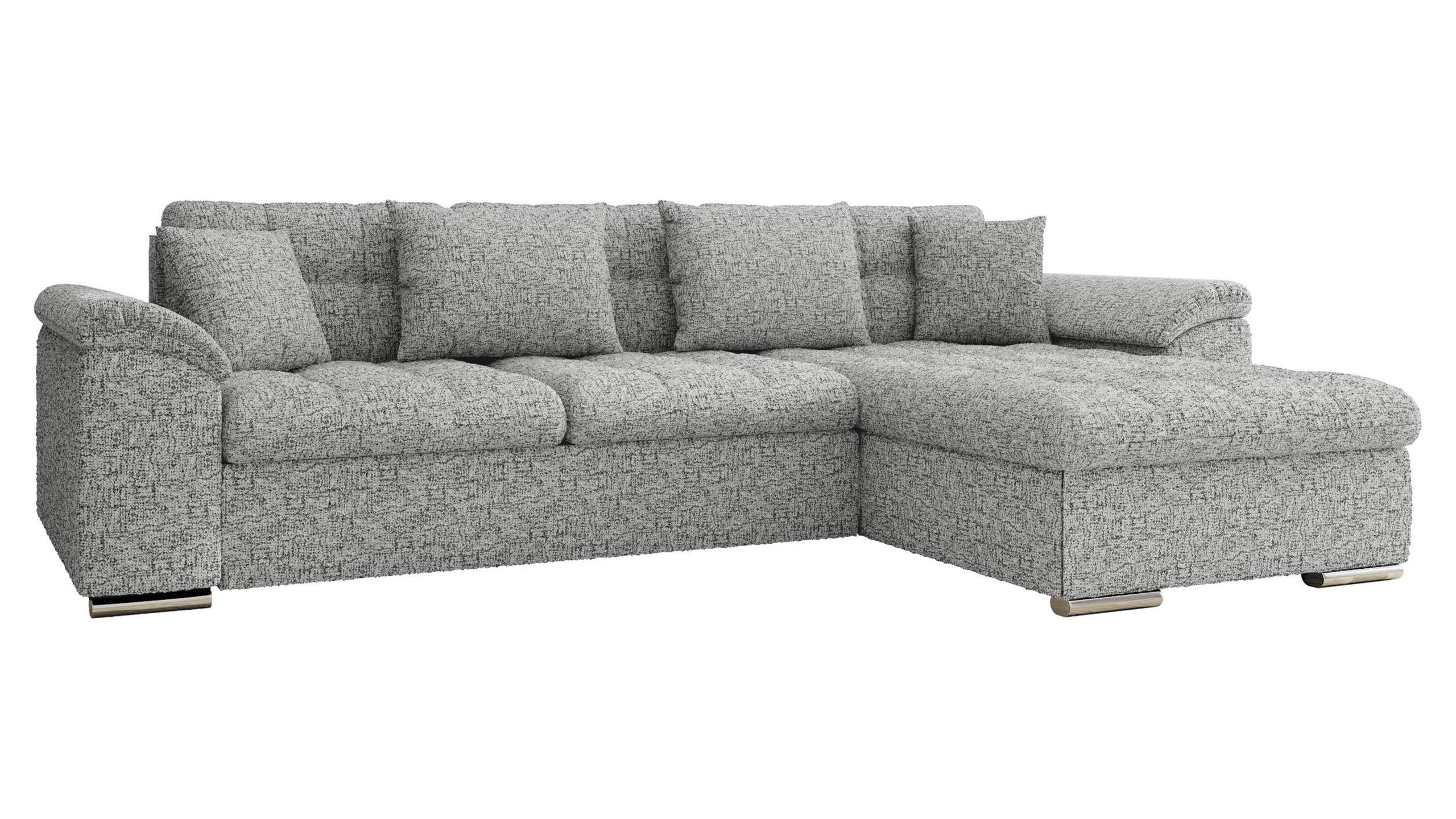 ECKSOFA Diana, Seite: Rechts - Silberfarben, Holz/Textil (280/160cm) - MIRJAN24