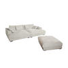 BIG SOFA-SET 6-TLG MADELINE Cremeweiß Cord - Creme/Schwarz, Kunststoff/Textil (290/85/170cm) - KAWOLA