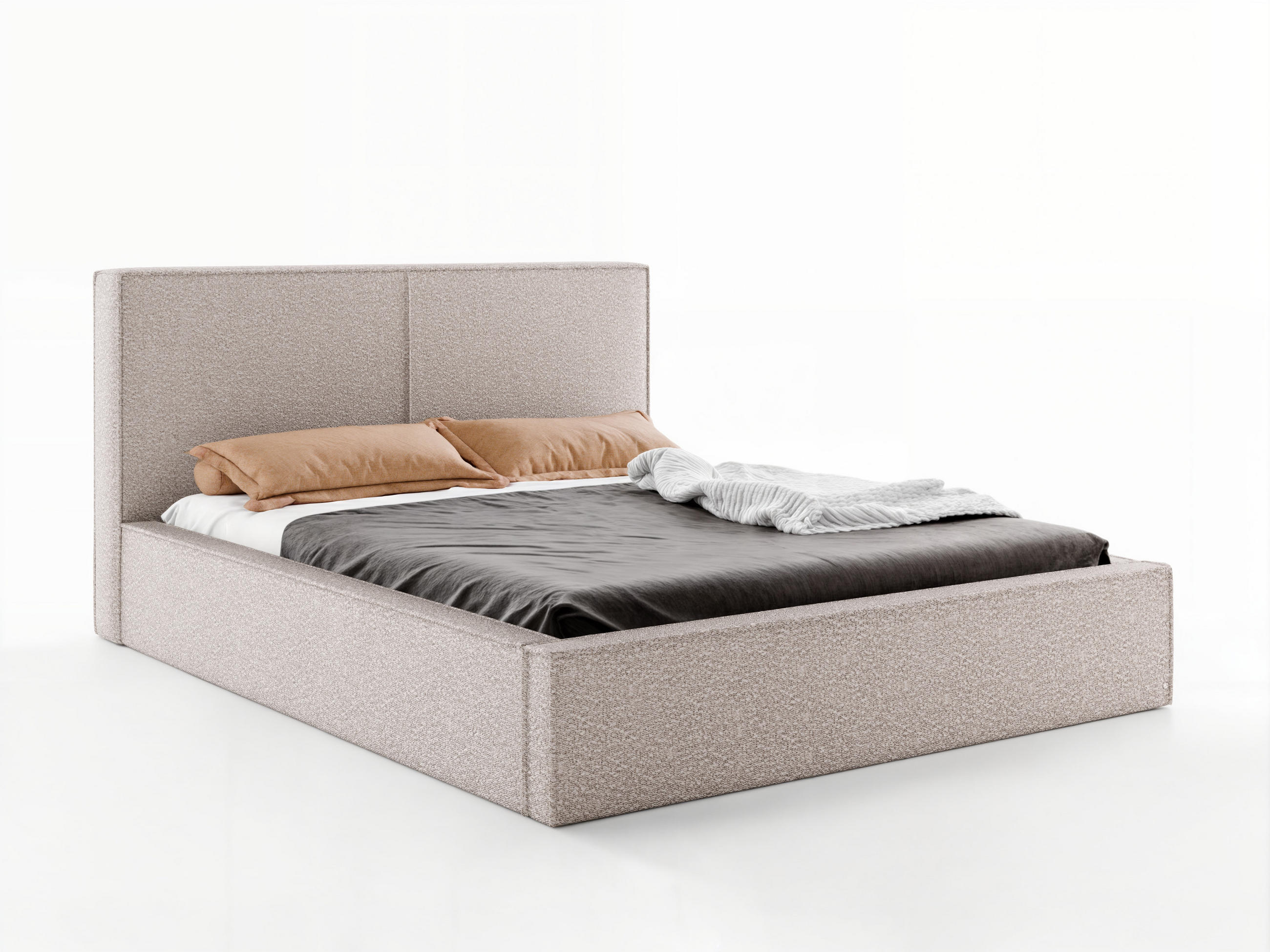 Luxkor24 Polsterbett Grau 160x200 cm