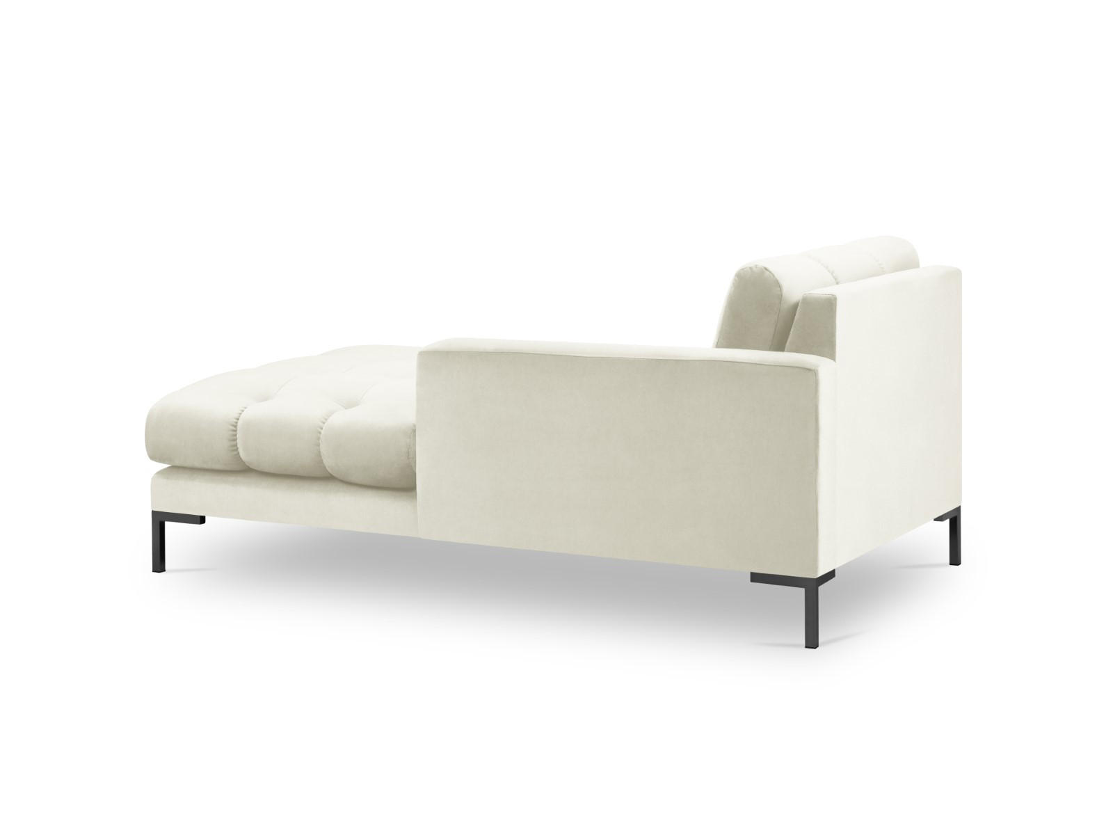 CHAISELONGUE rechts Mamaia aus Samt leichtes beige - Creme, Textil (102/75/185cm) - Micadoni