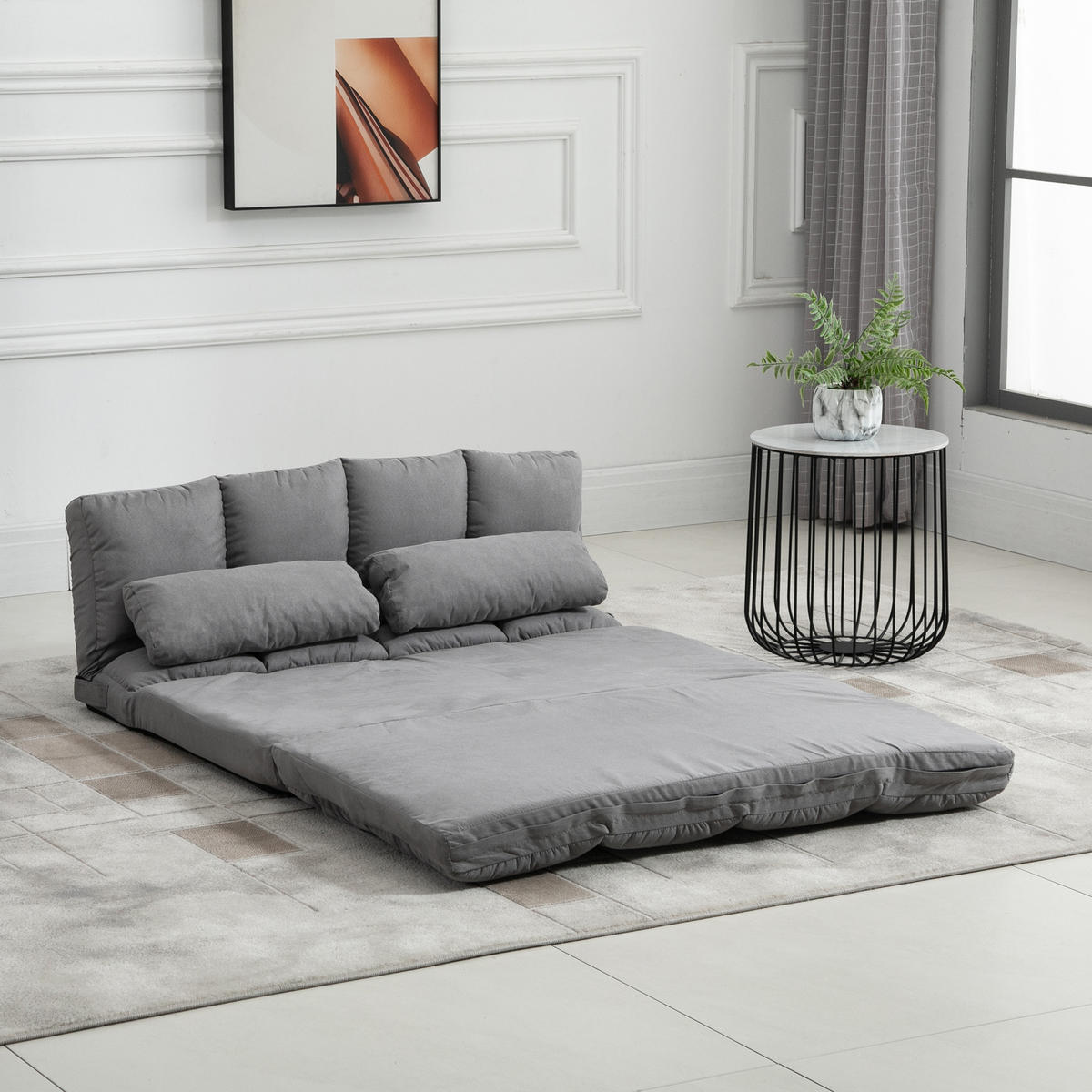 SCHLAFSESSEL DE-13378 90-180° verstellbar & 2 Kissen Grau - Hellgrau, Textil (73/60/102cm) - ComfortXL