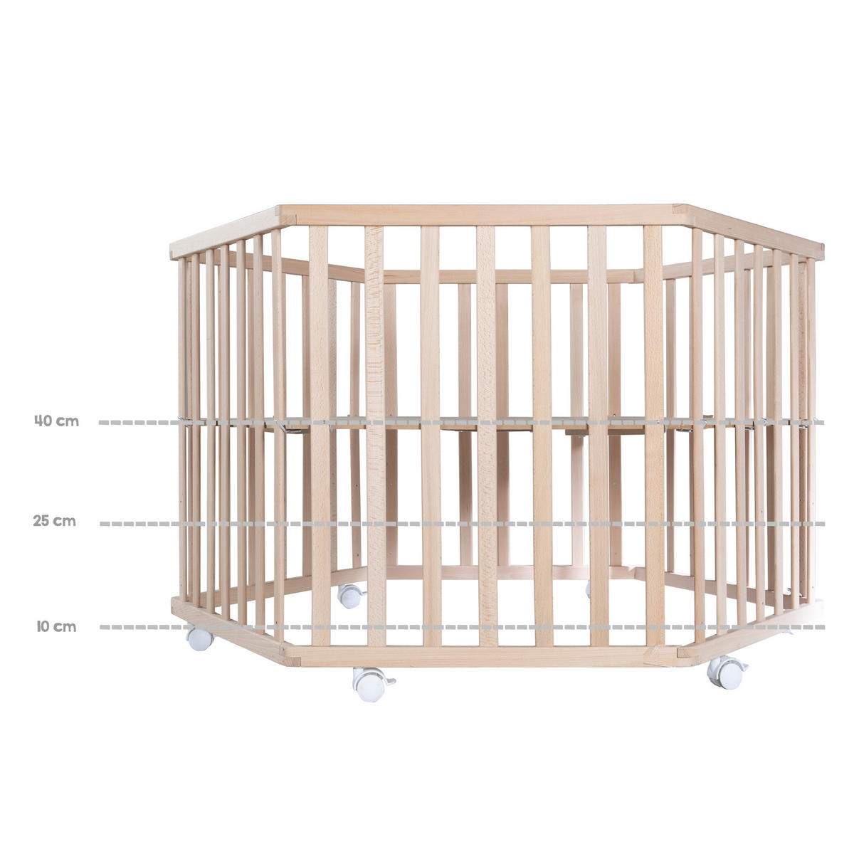 LAUFGITTER 6-eckig, roba Style grau - Naturfarben, Holzwerkstoff (118.5/72.5/103.5cm) - Roba