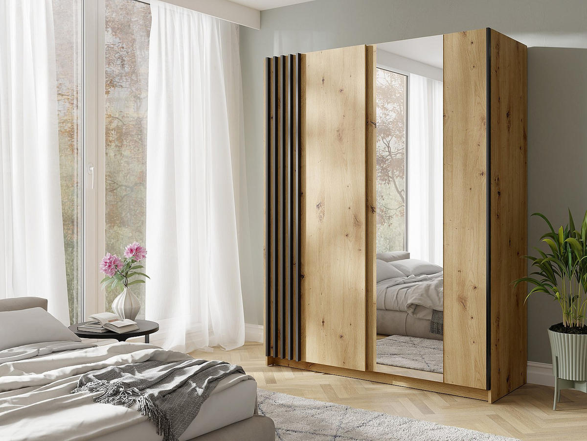 KLEIDERSCHRANK - 150.6 cm x 62 cm - holz - naturfarben hell Calela - Naturfarben, Holz (150.6/198.5/62cm) - Vente-Unique
