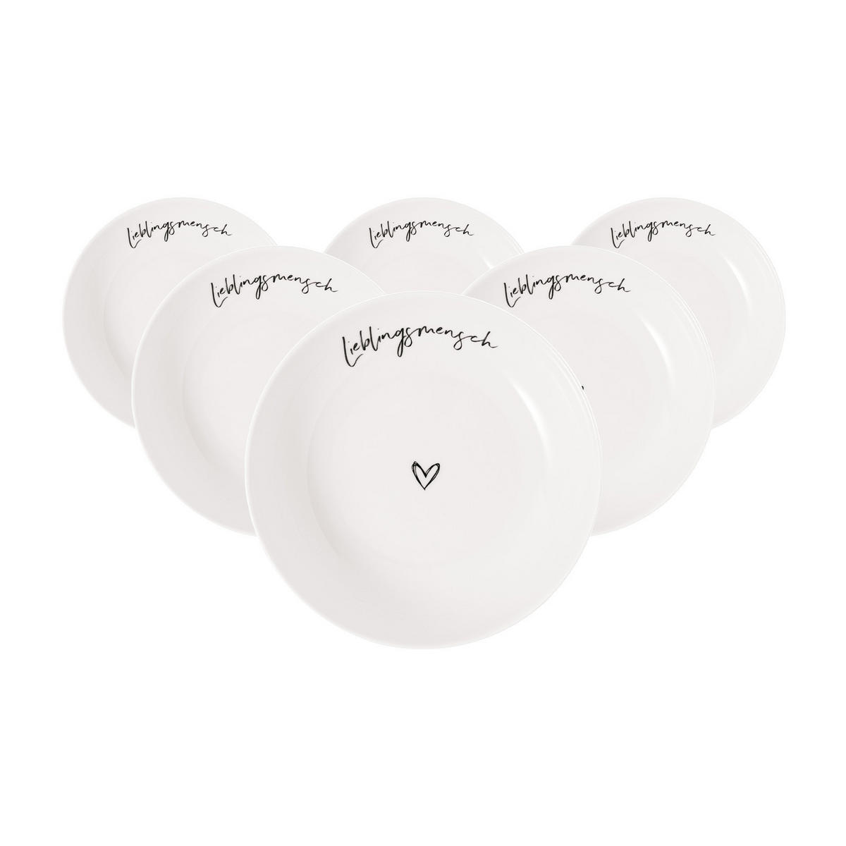 SCHALEN LIEBLINGSMENSCH Statement weiß ø 18,7 cm 6er Set - Weiß, Keramik (18.7cm) - Villeroy & Boch