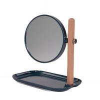 KOSMETIKSPIEGEL Metall - Blau, Glas (14/23/22.5cm)