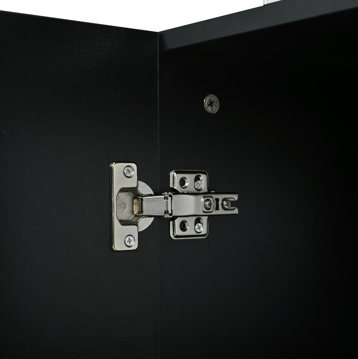SIDEBOARD mit LED 140 x 35 x 72,5 cm Schwarz 2 Türen 3 Schubladen - Schwarz, Holzwerkstoff (140/72/38cm) - Meubliv