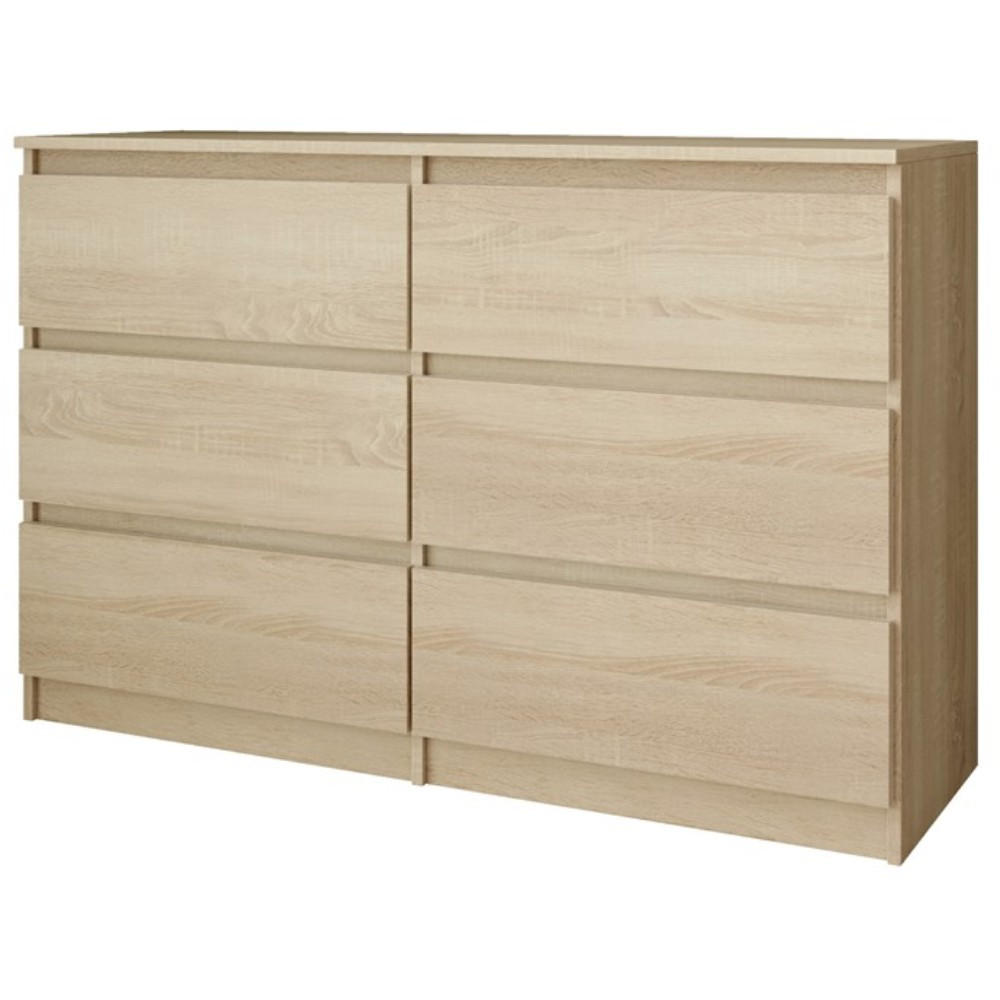 KOMMODE Look 100 cm mit sechs Schubladen, eiche Sonoma - Sonoma Eiche, Holzwerkstoff (100/71/33cm) - Beautysofa