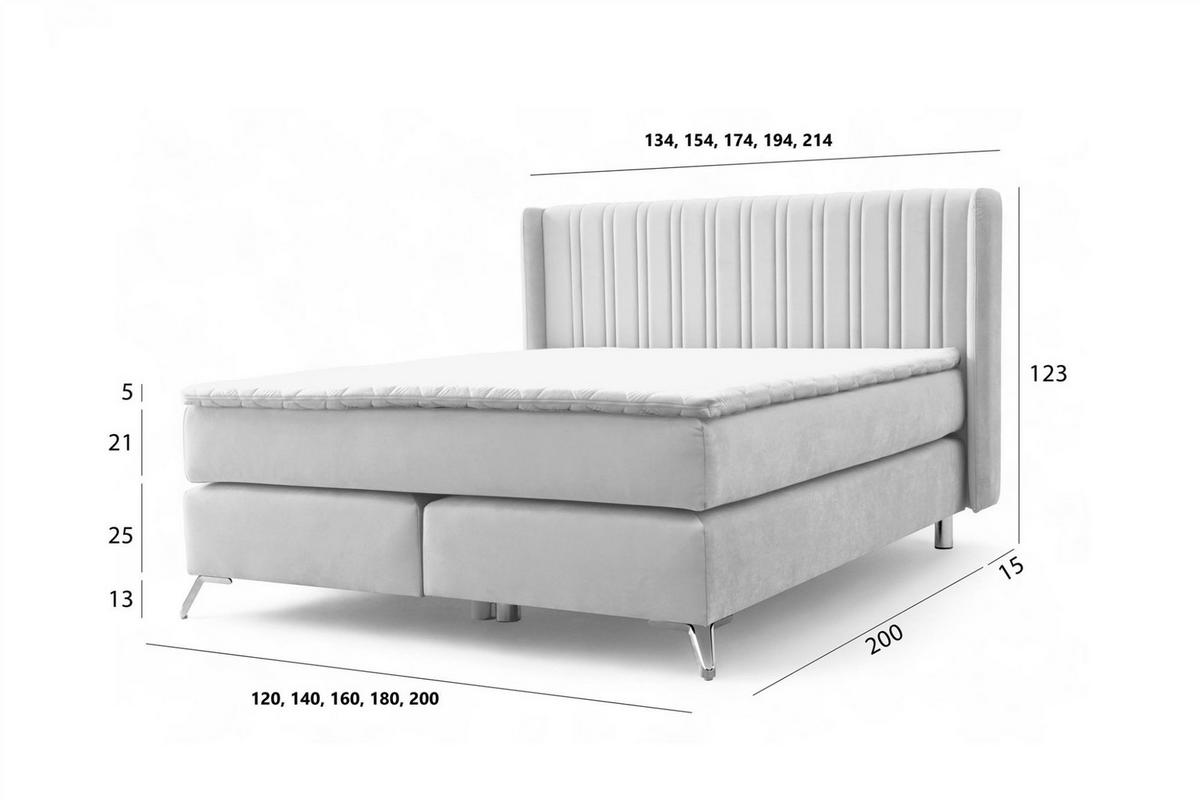 BOXSPRINGBETT Agnus - Schwarz, Holzwerkstoff/Textil (120/200cm) - Fun Möbel