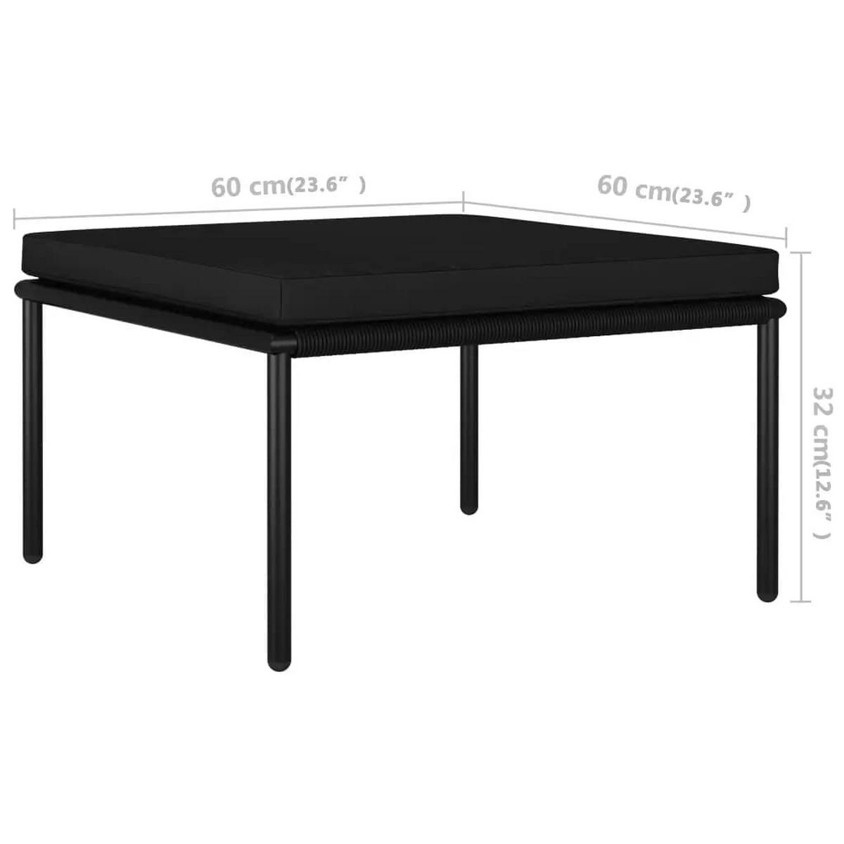 GARTEN-LOUNGE-SET 3Er Set Mit Auflagen Schwarz Pvc - Schwarz, Kunststoff - vidaXL