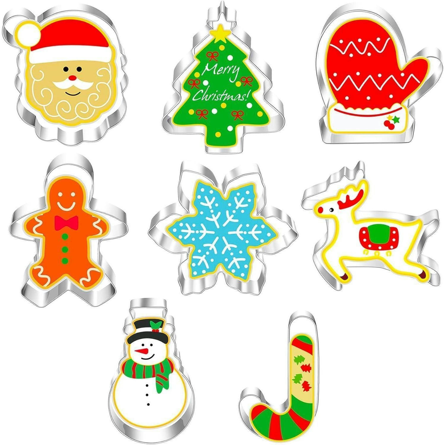 AUSSTECHFORMEN Set 8-teilig Weihnachten Edelstahl - Multicolor, Metall (6/2/8.5cm)
