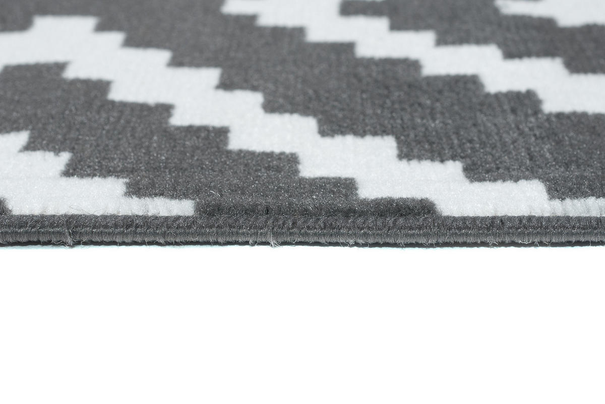 TEPPICH LUXURY Grau Marokkanisch Karo 120/170 cm - Dunkelgrau, Textil (120/170cm) - Tapiso