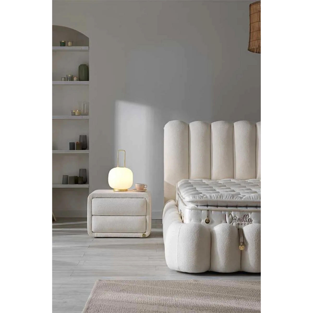 BOXBETT Vanilla Bambi Bett boxspringbett 180x200 mit matratze - Weiß, Holz (180/200cm)
