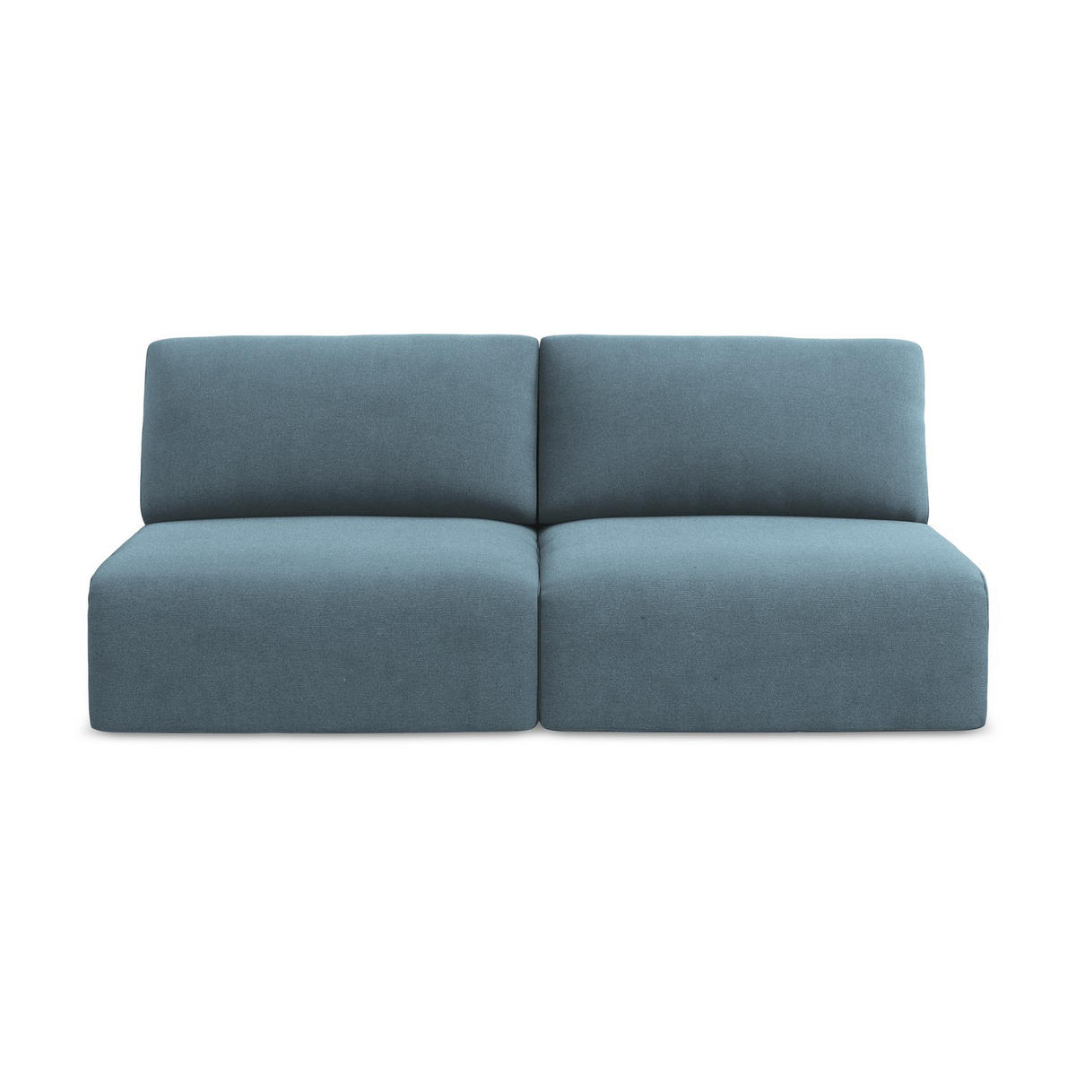 3-SITZER SOFA mit Schlaffunktion Strukturstoff Stoff Blau - Blau/Schwarz, Kunststoff/Textil (216/79/102cm) - LaMiaSofa