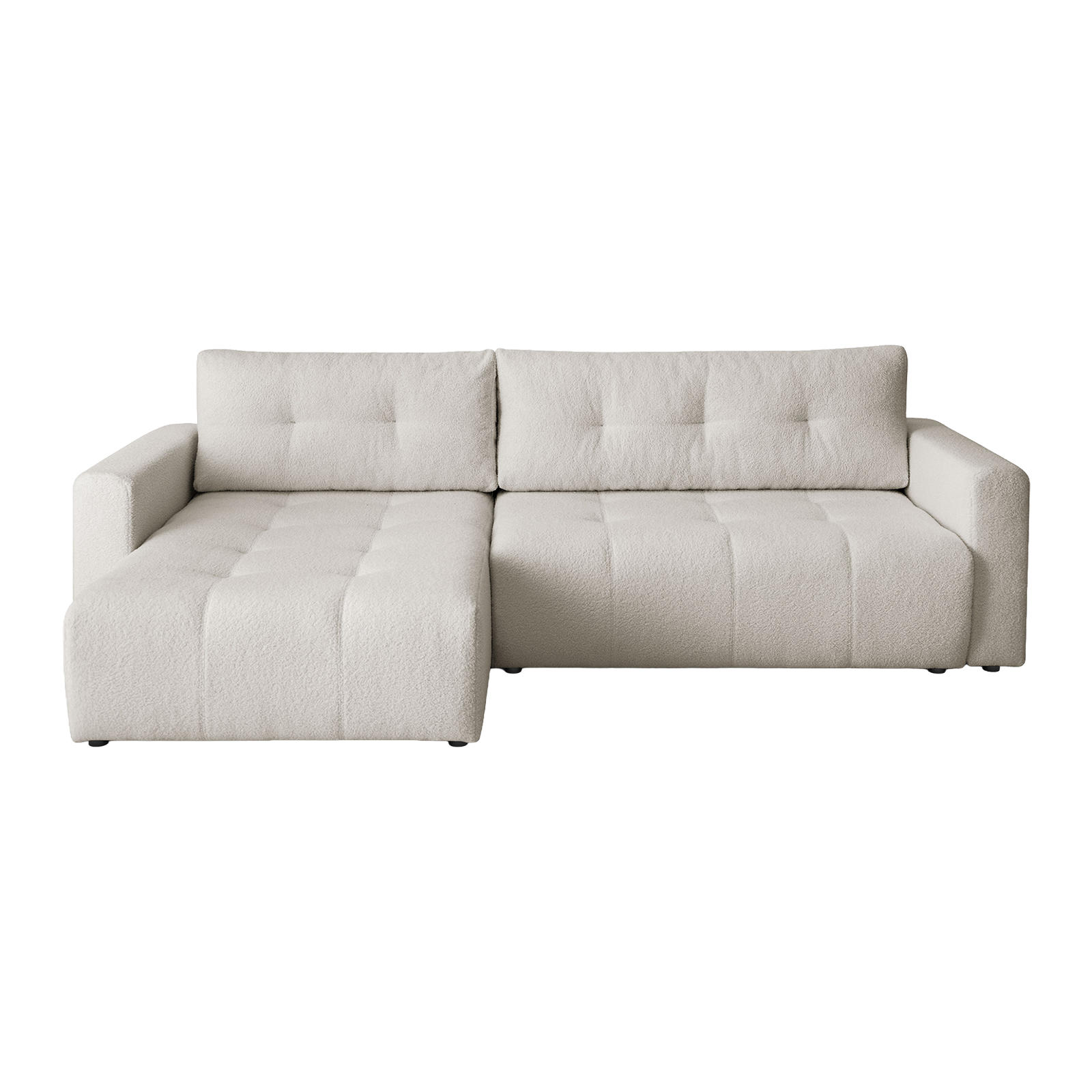 ECKSOFA WALONGO mit Schlaffunktion, Creme - Weiß, Textil (261/143cm) - Fedve